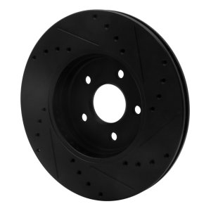 Ford Mondeo Brake Rotor (1) - Front Left - R1 Concepts - Drilled & Slotted - Black - `01-`08
